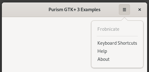 A primary menu in action